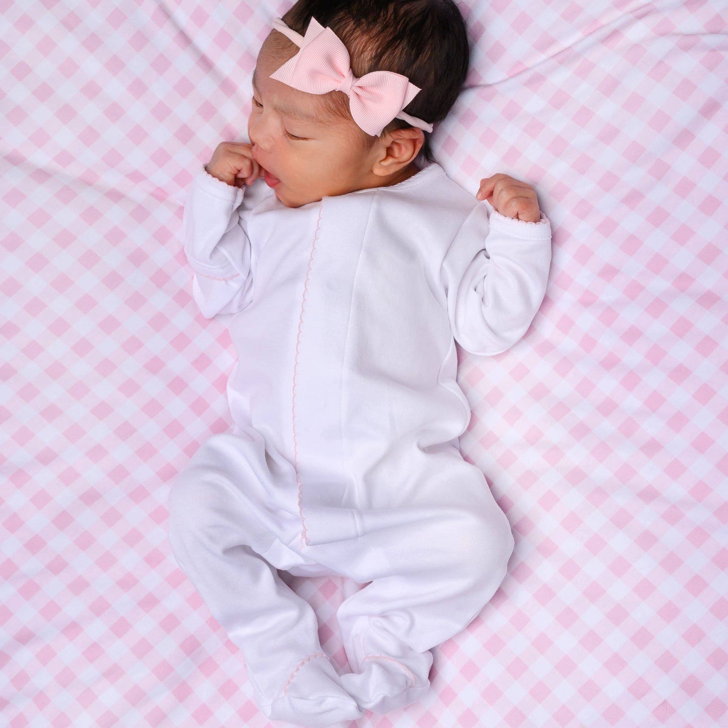 Solid Essentials White Pink Footie Magnolia Baby