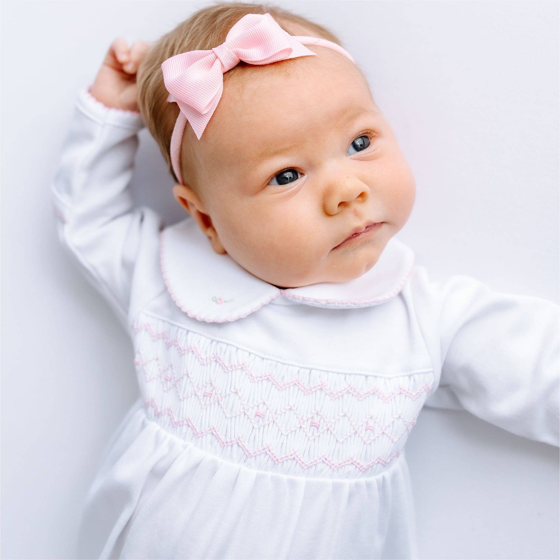 Lizzie's Classics Smocked Footie - Pink Magnolia Baby