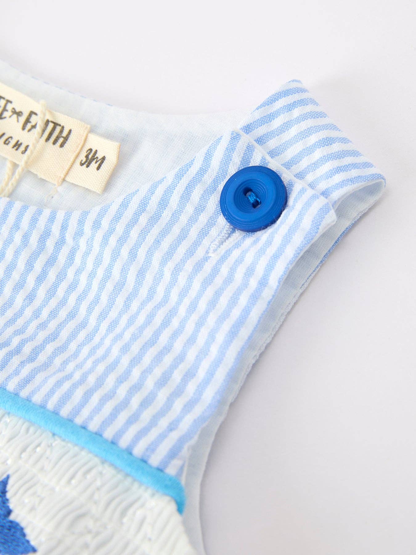 Summer Whale Embroidery Baby Boys Jonjon Stripe Romper Rylee Faith Designs