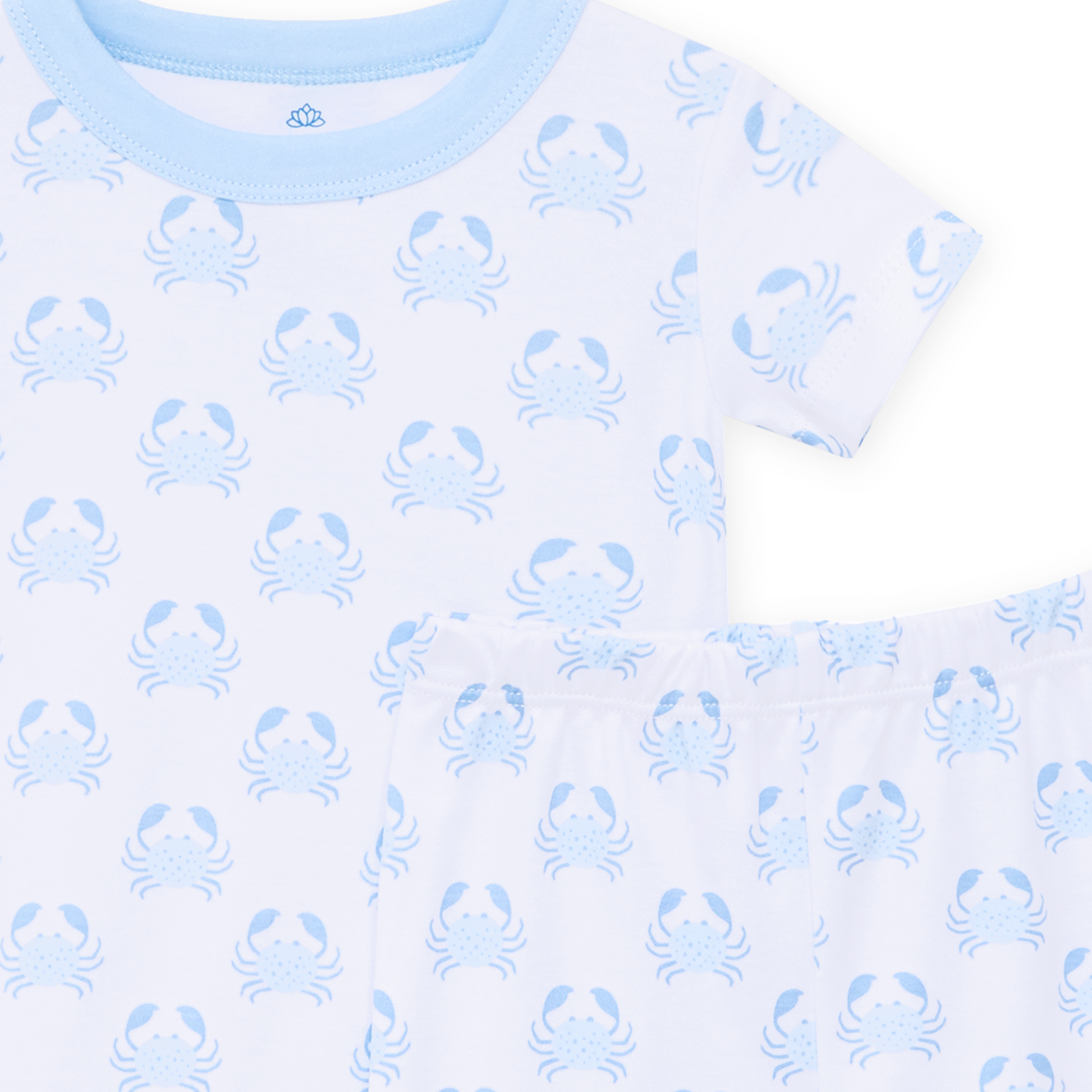 Little Crawlers Short Pajamas - Light Blue Magnolia Baby