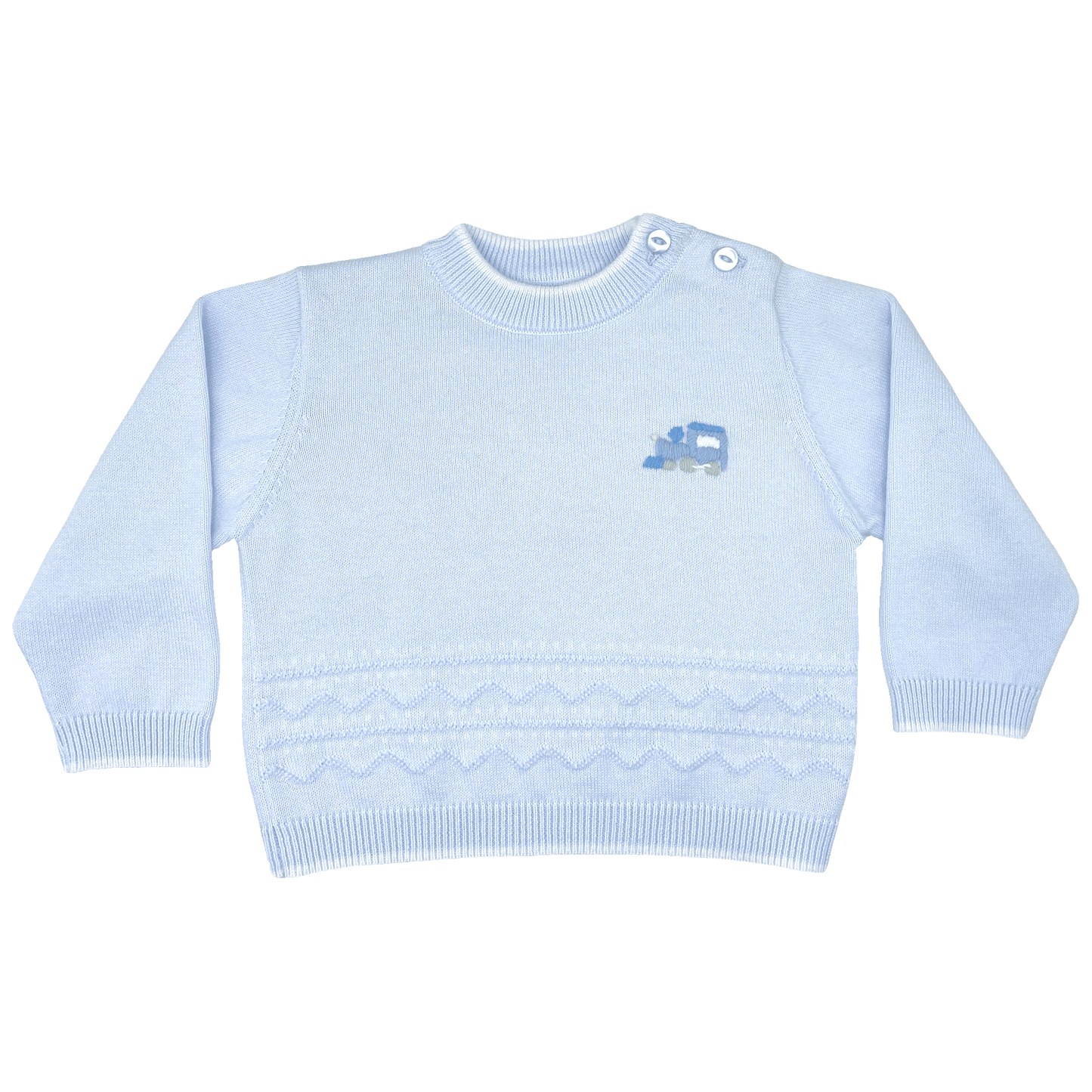 Embroidered Train Lightweight Knit Sweater Petit Ami & Zubels