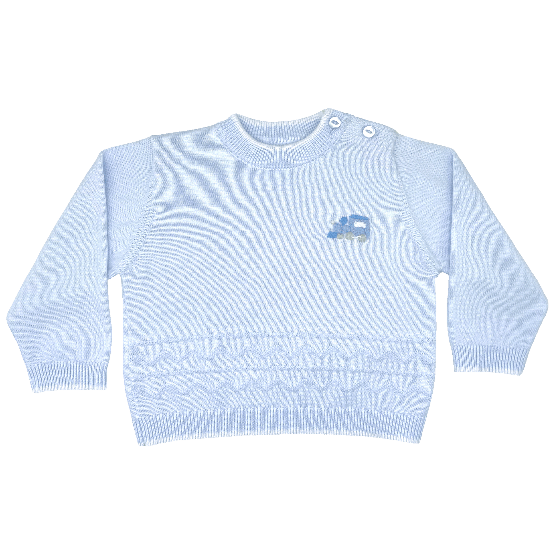 Embroidered Train Lightweight Knit Sweater Petit Ami & Zubels
