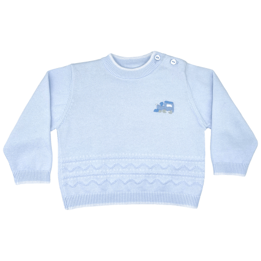 Embroidered Train Lightweight Knit Sweater Petit Ami & Zubels