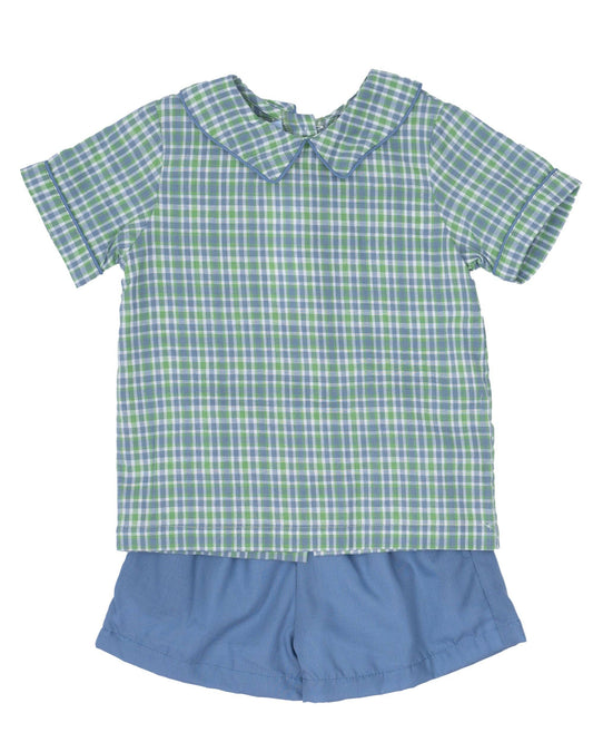 John Bluegrass Plaid Short Set The Oaks Apparel Company