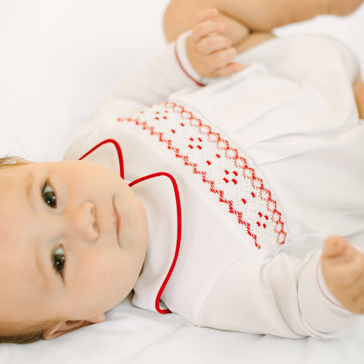 Henry Smocked Long Sleeve Boy Bubble Magnolia Baby