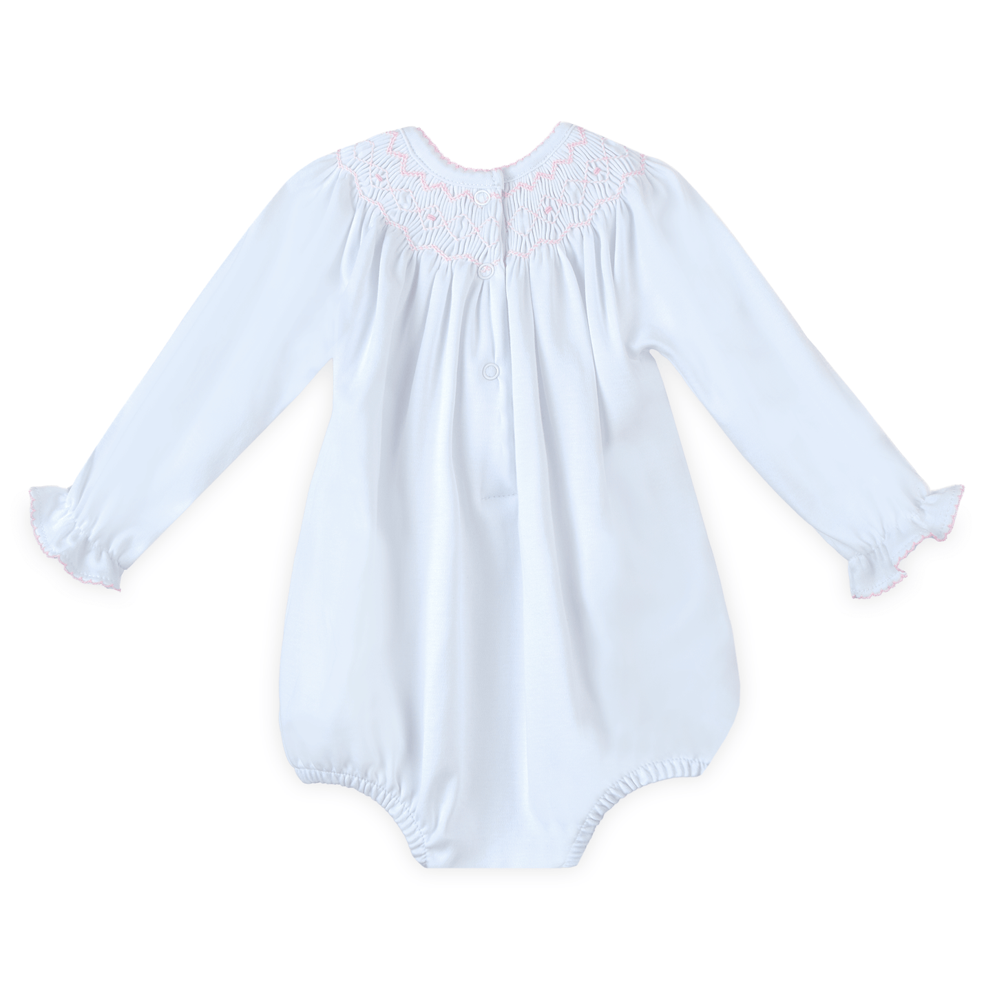 Lizzie's Classics Bishop Long Sleeve Bubble - Pink Magnolia Baby