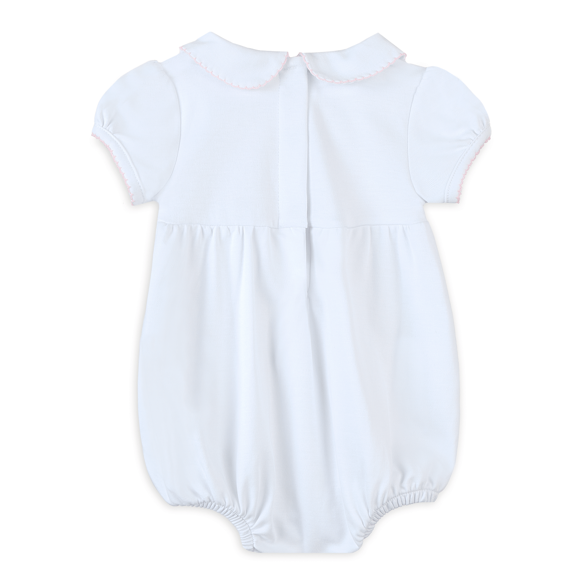 Lizzie's Classics Smocked Short Sleeve Bubble - Pink Magnolia Baby