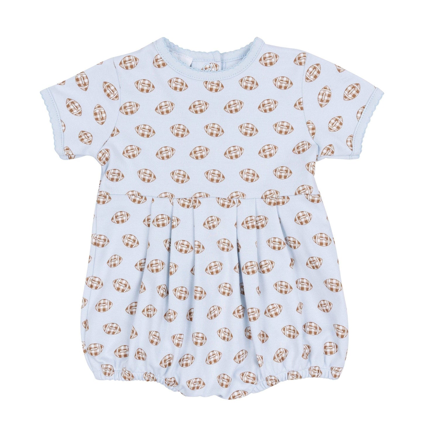 Tiny Tailgater Print Bubble - Light Blue Magnolia Baby