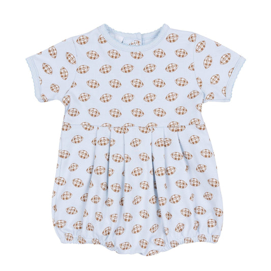 Tiny Tailgater Print Bubble - Light Blue Magnolia Baby