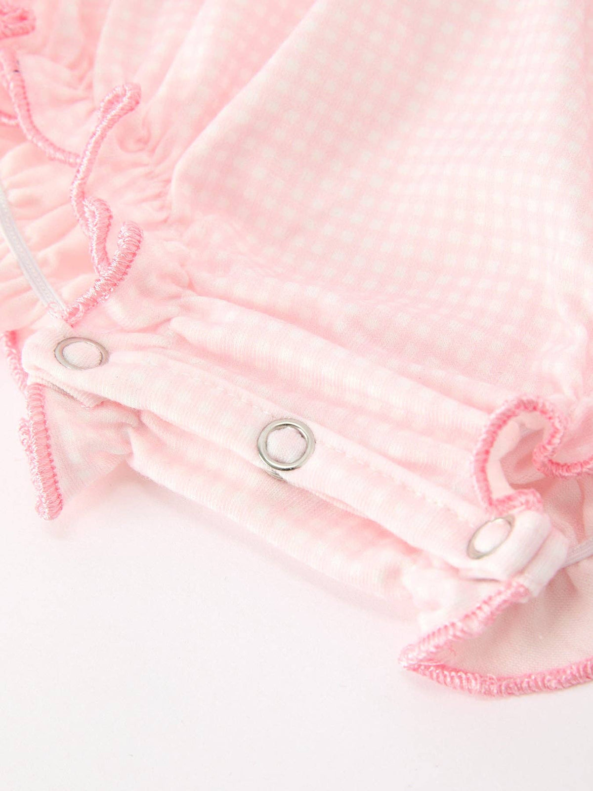 Pink Duck Embroidered Baby Girl Romper Ruffle Collar Rylee Faith Designs