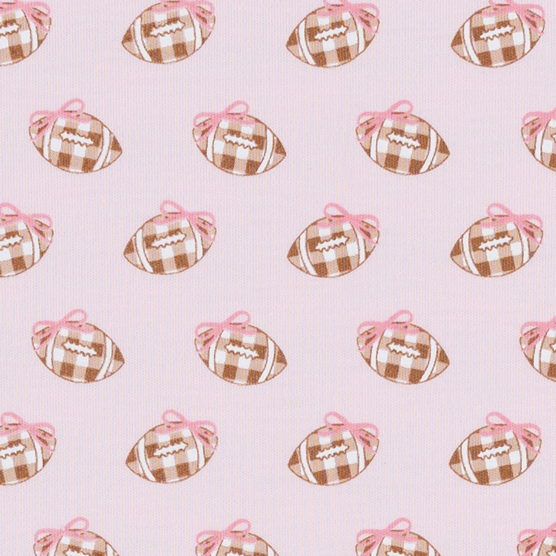 Tiny Tailgater Print Zip Footie - Pink Magnolia Baby