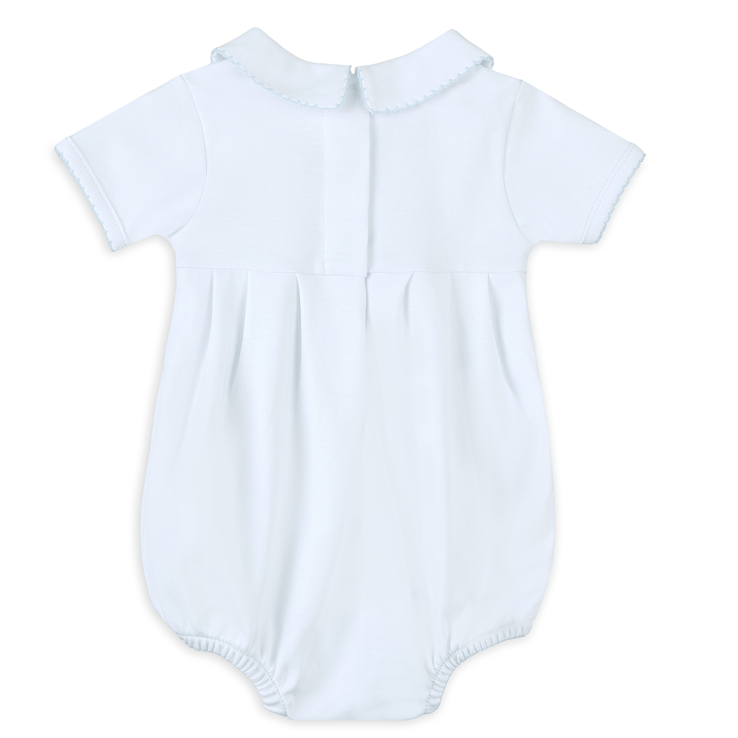 Landon's Classics Smocked Short Sleeve Bubble - Light Blue Magnolia Baby