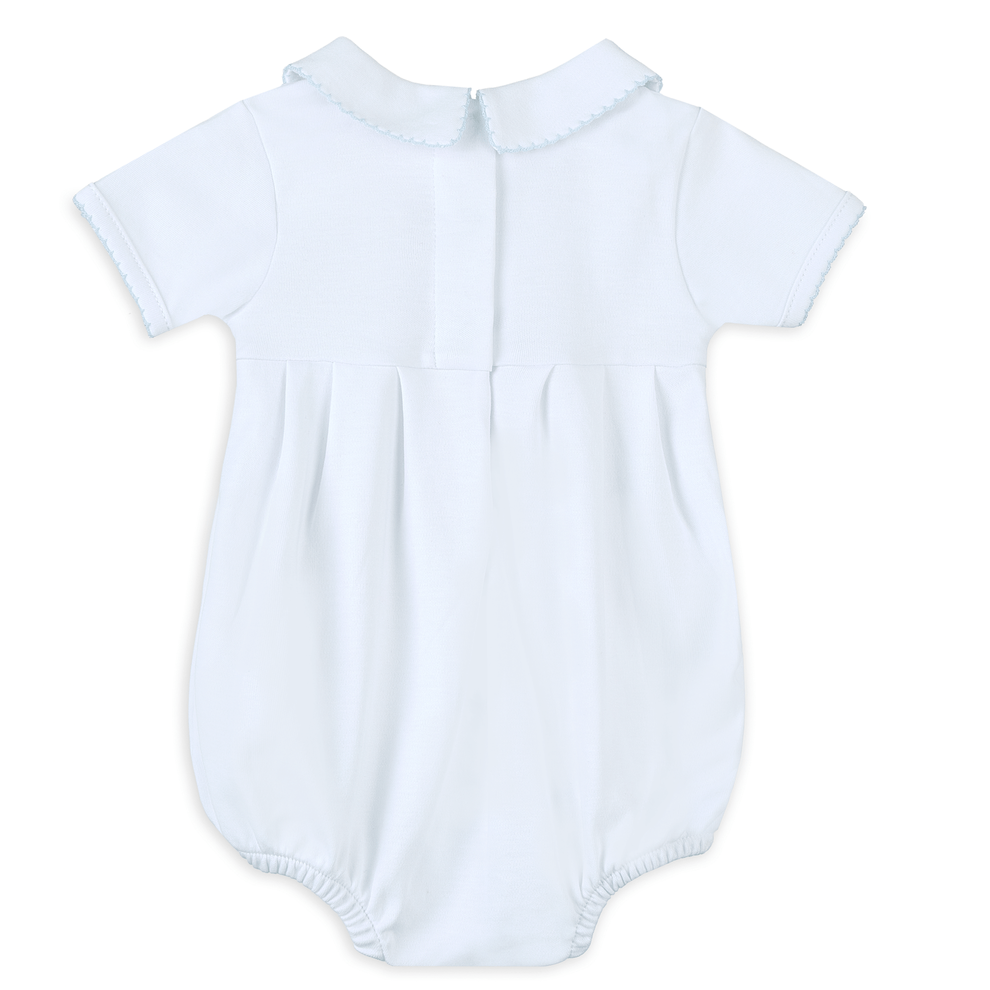 Landon's Classics Smocked Short Sleeve Bubble - Light Blue Magnolia Baby