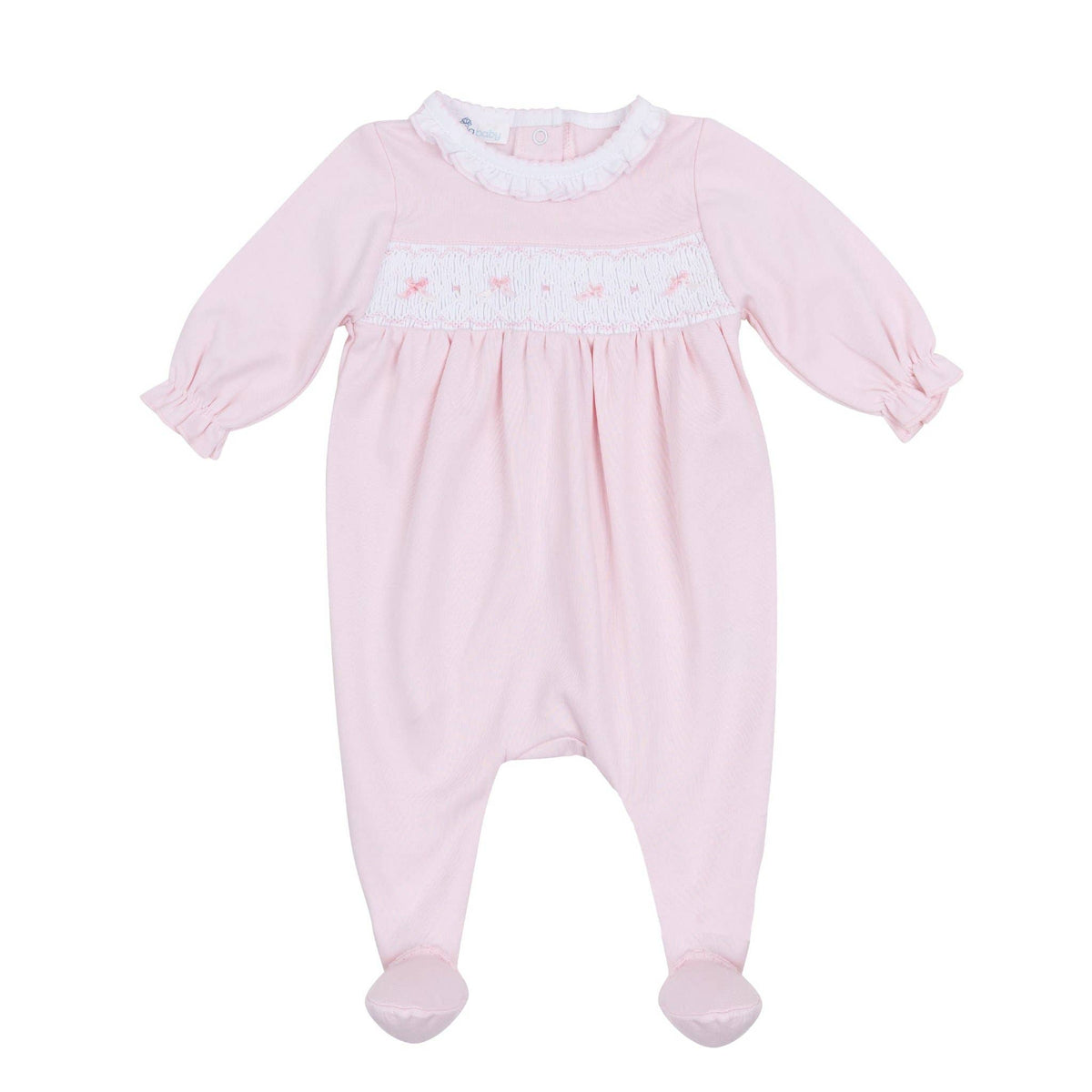 Amelia's Classics Solid Smocked Footie Magnolia Baby