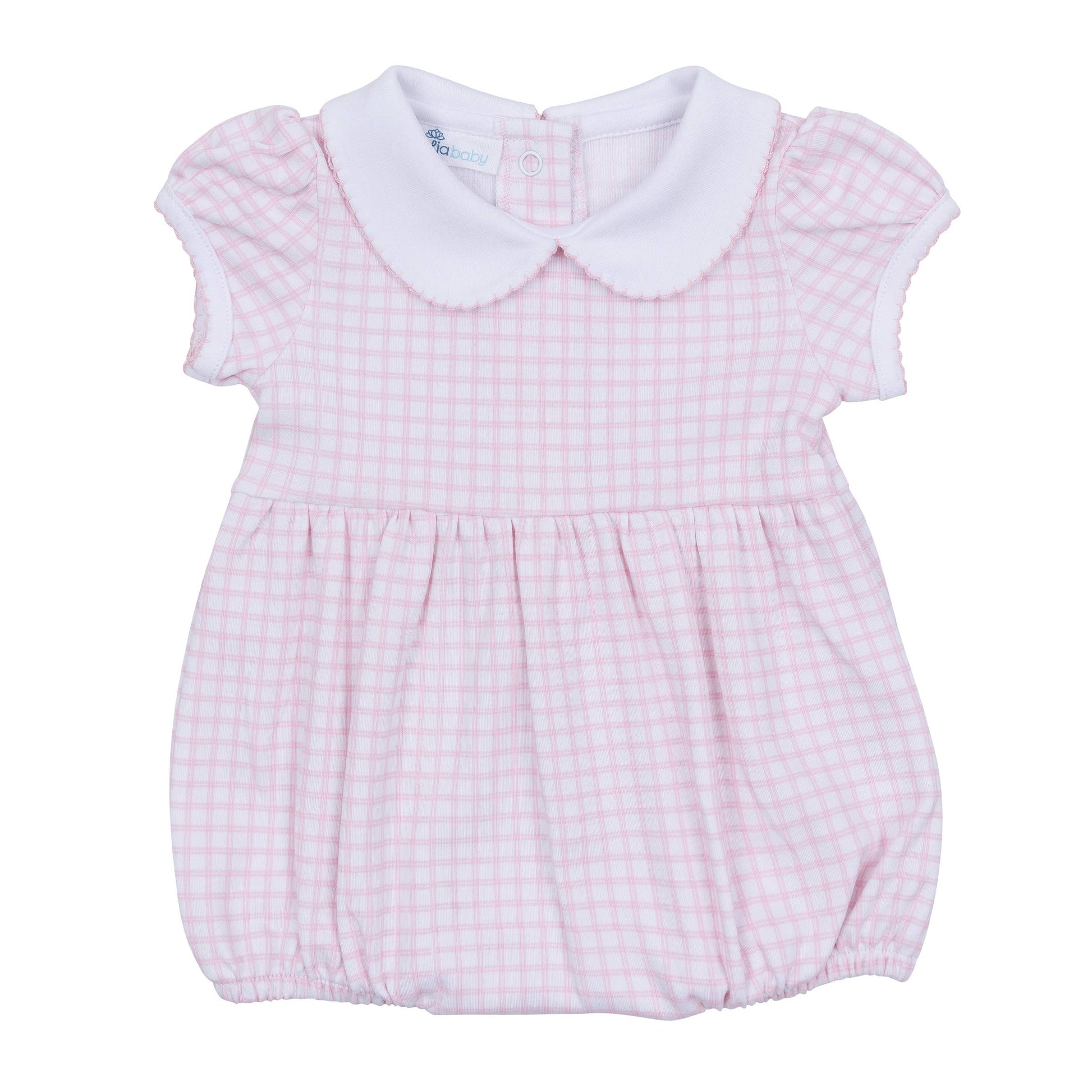 Peek-A-Boo Wishes Collared Bubble - Pink Magnolia Baby