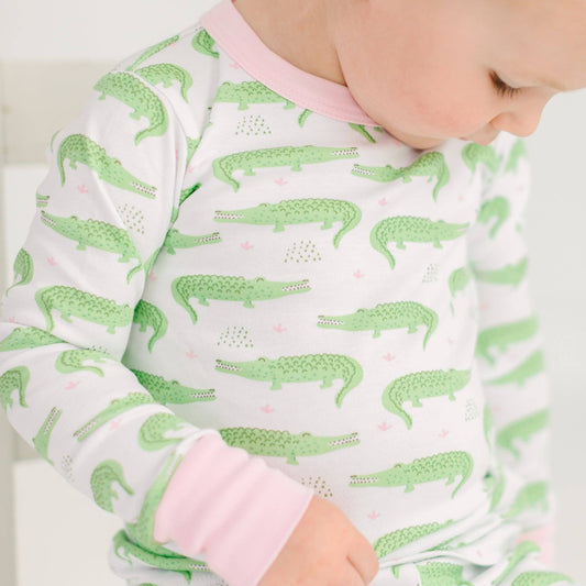 Bayou Baby Long Pajamas - Pink Magnolia Baby