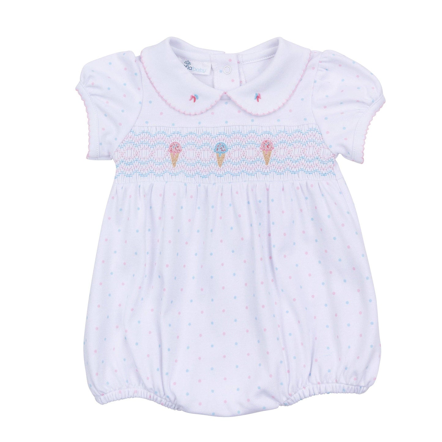 Ice Cream Classics Smocked Collared Bubble Magnolia Baby