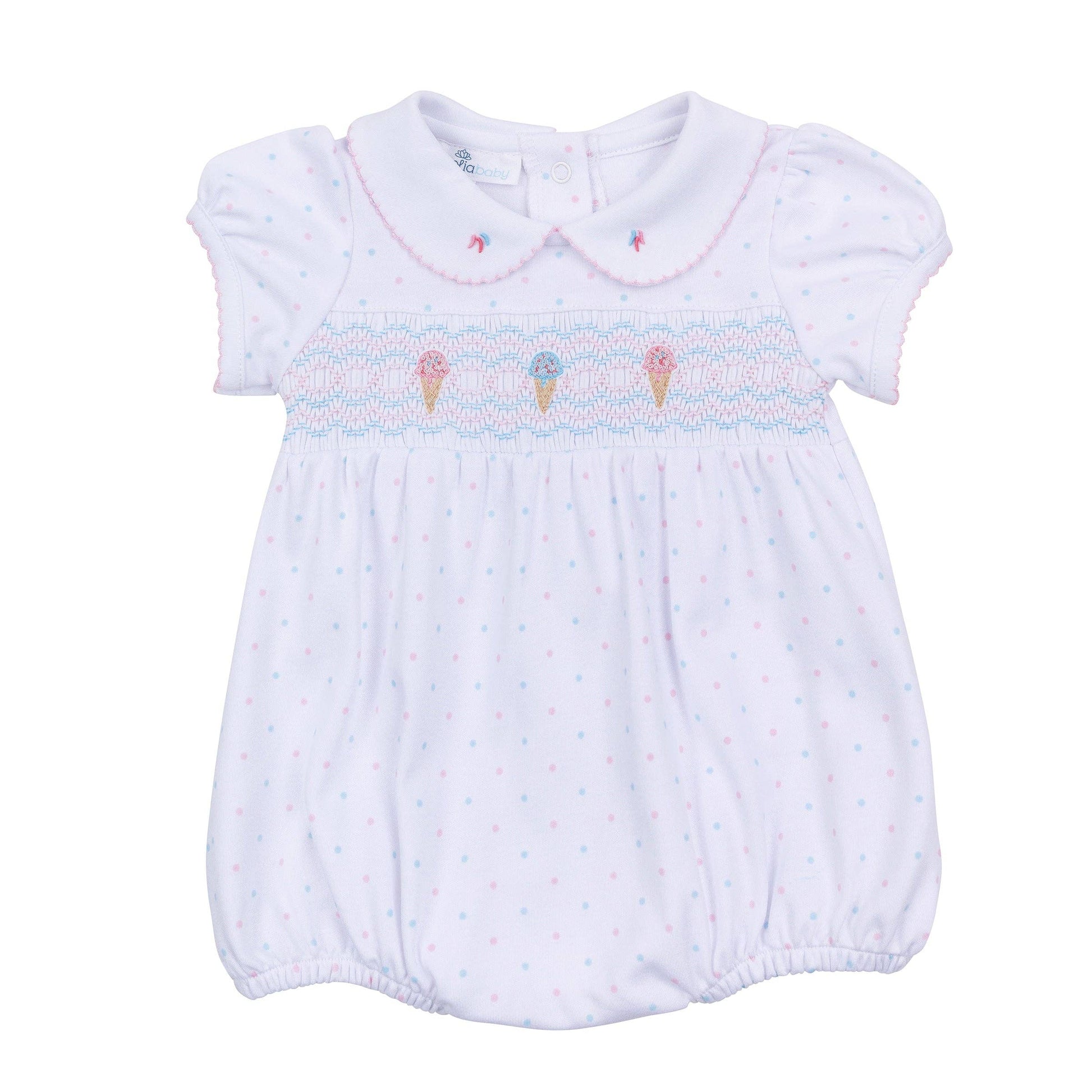 Ice Cream Classics Smocked Collared Bubble Magnolia Baby