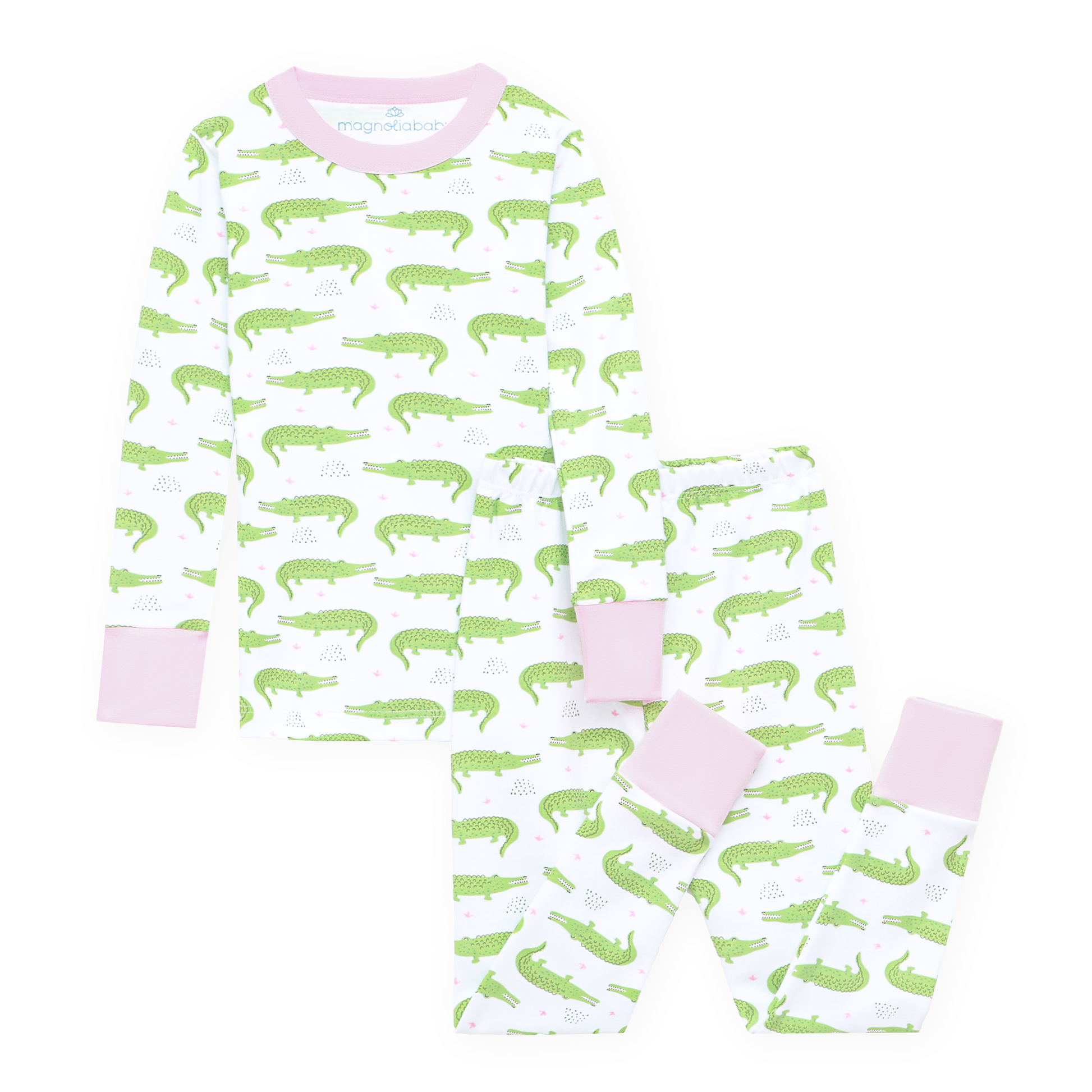 Bayou Baby Long Pajamas - Pink Magnolia Baby