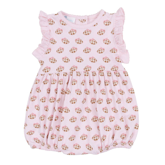Tiny Tailgater Print Bubble - Pink Magnolia Baby