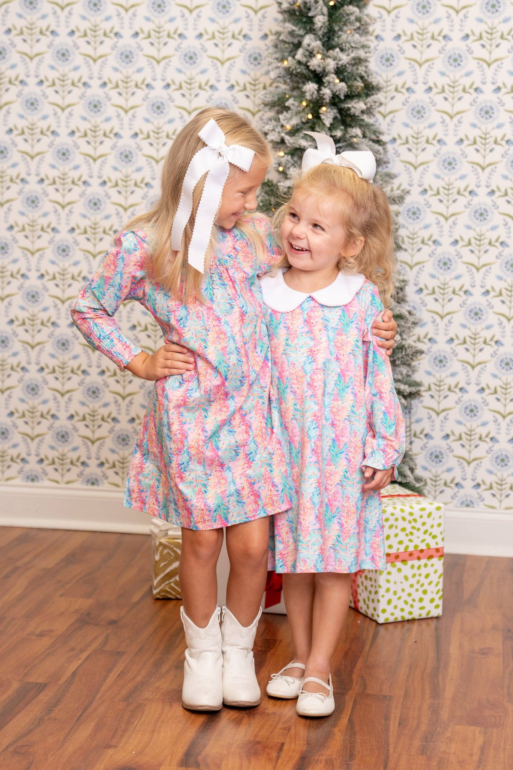 Presley Kait Whimsical Tree Long Sleeve Dress The Oaks Apparel Company