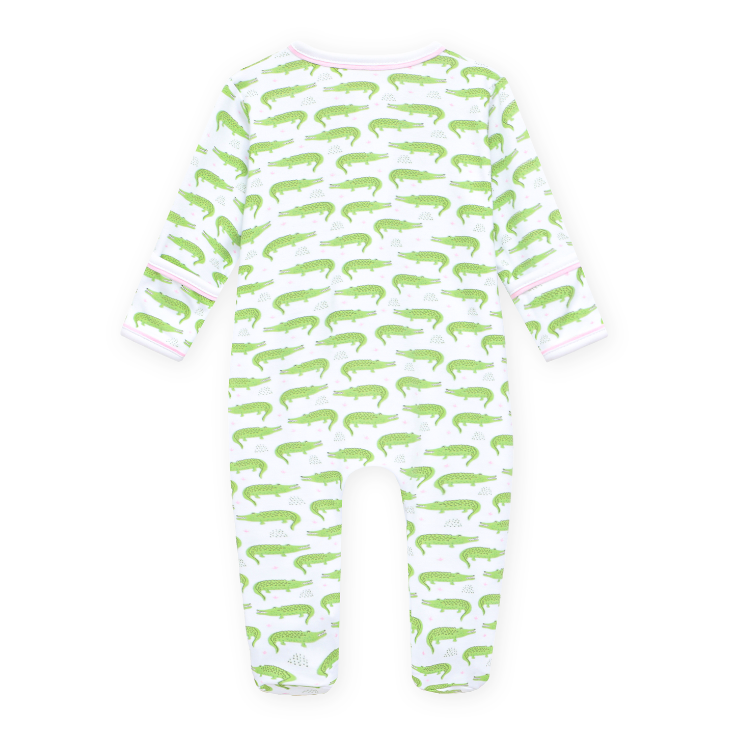 Bayou Baby Print Zip Footie - Pink Magnolia Baby