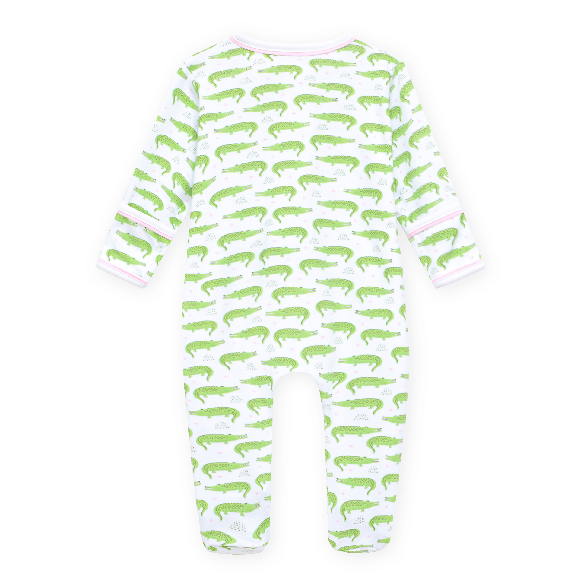 Bayou Baby Print Zip Footie - Pink Magnolia Baby