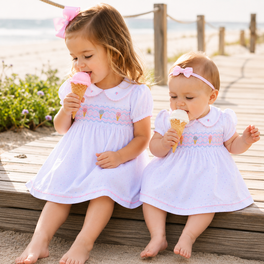 Ice Cream Classics Smocked Collared Dress Magnolia Baby