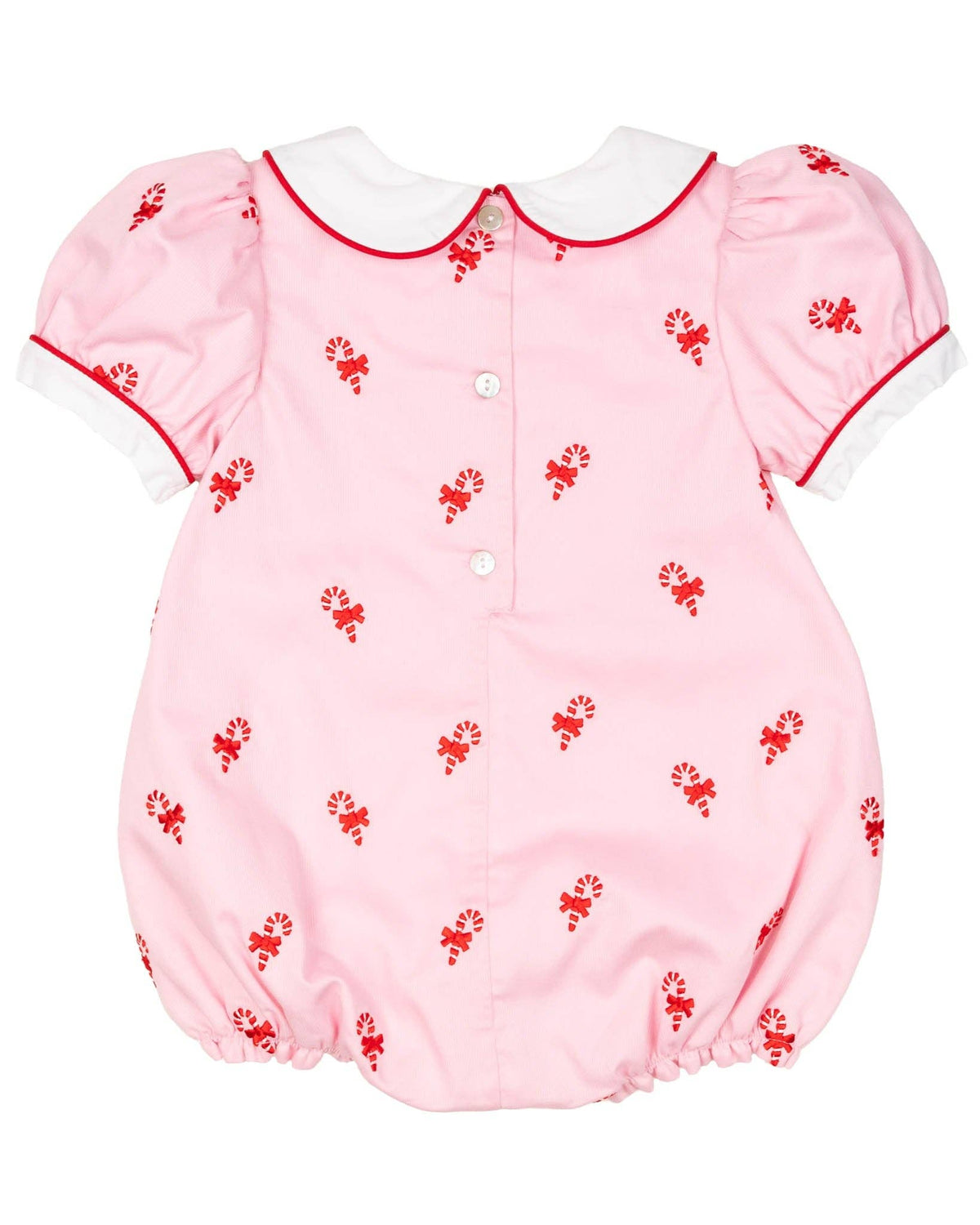 Candy Canes Embroidered Pink Bubble Smockingbird